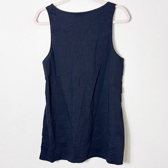 Theory Linen Blend “Jewelle” Style Tank Top Tunic in black size L - Picture 2 of 6